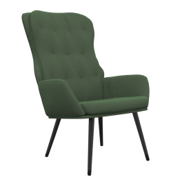 Chaise de relaxation Vert foncé Velours