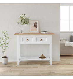 Table console Gamme Corona Pin mexicain Blanc 90x34,5x73 cm