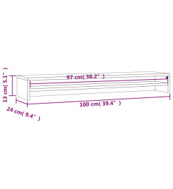 Support de moniteur Chêne Sonoma 100 x 24 x 13 cm Aggloméré