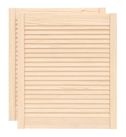 Portes à persiennes 2 pcs Bois de pin massif 69x59,4 cm