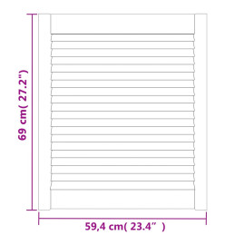 Portes à persiennes 2 pcs Bois de pin massif 69x59,4 cm