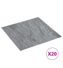 Planches de plancher autoadhésives 20 pcs PVC 1,86m² Gris clair