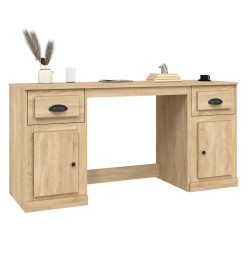 Bureau avec armoire chêne sonoma bois d'ingénierie