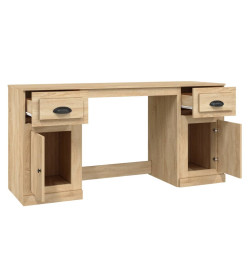 Bureau avec armoire chêne sonoma bois d'ingénierie