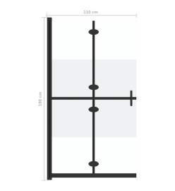 Paroi de douche pliable Verre ESG demi-dépoli 110x190 cm