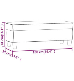 Banc Crème 100x35x41 cm Similicuir