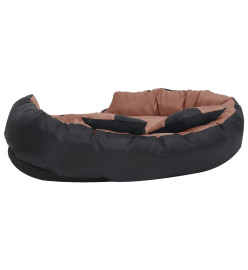 Coussin réversible lavable de chien Noir et marron 110x80x23 cm