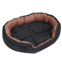 Coussin réversible lavable de chien Noir et marron 110x80x23 cm