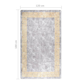 Tapis lavable antidérapant 120x180 cm Gris