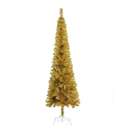 Sapin de Noël étroit Doré 210 cm