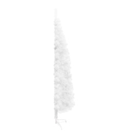 Demi sapin de Noël artificiel mince avec support Blanc 240 cm