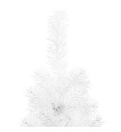 Demi sapin de Noël artificiel mince avec support Blanc 240 cm