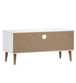 Meuble TV MOLDE Blanc 106x40x49 cm Bois de pin massif