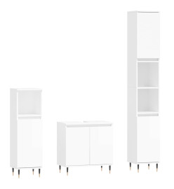 Ensemble de meubles de salle de bain 3 pcs blanc brillant