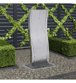 Fontaine de jardin avec pompe Acier inoxydable 90 cm Courbé