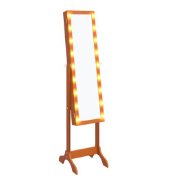 Miroir sur pied blanc avec LED 34x37x146 cm