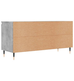 Meuble TV gris béton 104x35x50 cm bois d'ingénierie