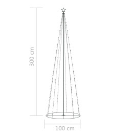 Arbre de Noël cône 330 LED blanc chaud décoration 100x300 cm