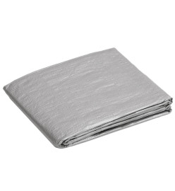 Bâche 90 g/m² 6x10 m Gris PEHD