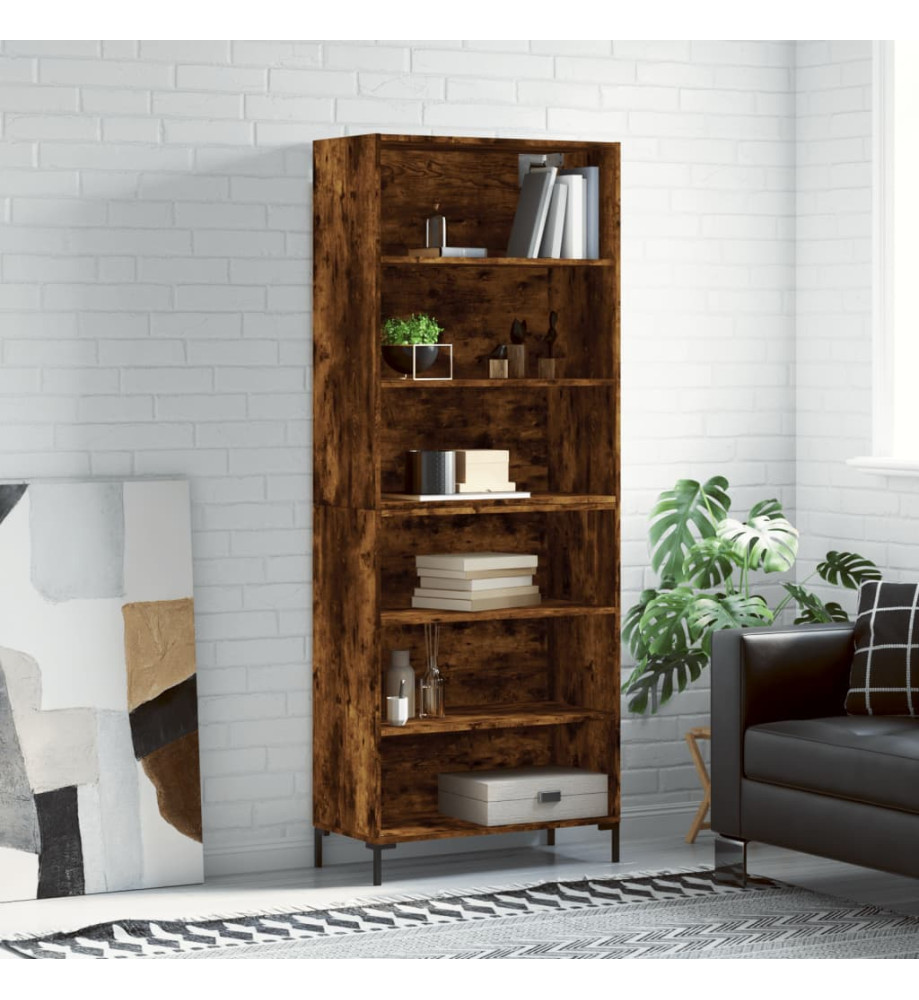 Buffet chêne fumé 69,5x32,5x180 cm bois d'ingénierie Buffet chêne fumé 69,5x32,5x180 cm bois d'ingénierie