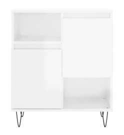 Buffet Blanc brillant 60x35x70 cm Bois d'ingénierie