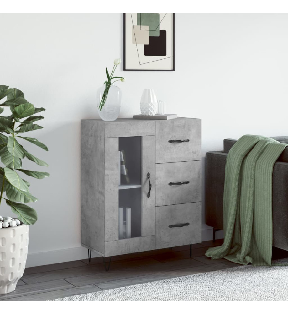 Buffet gris béton 69,5x34x90 cm bois d'ingénierie Buffet gris béton 69,5x34x90 cm bois d'ingénierie