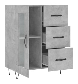 Buffet gris béton 69,5x34x90 cm bois d'ingénierie