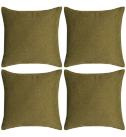 Housses de coussin 4 pcs Aspect de lin Vert 50x50 cm