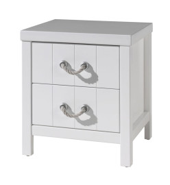 Vipack Table de chevet 2 tiroirs Lewis Bois Blanc