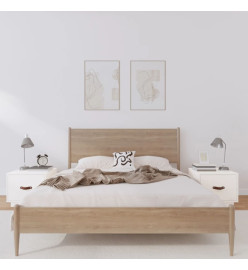 Tables de chevet 2 pcs Blanc 40x34x35 cm Bois de pin massif