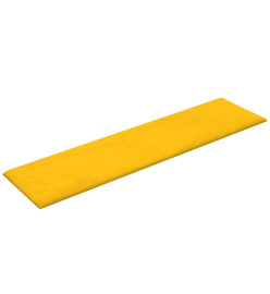 Panneaux muraux 12 pcs Jaune 60x15 cm Velours 1,08 m²