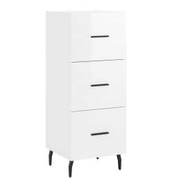 Buffet Blanc brillant 34,5x34x90 cm Bois d'ingénierie