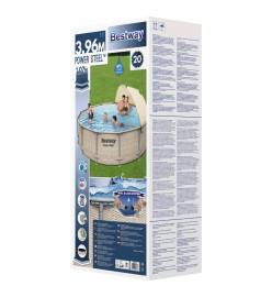 Bestway Ensemble de piscine avec auvent Power Steel 396x107 cm