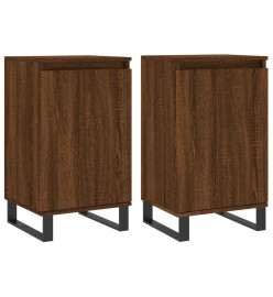 Buffets 2 pcs chêne marron 40x35x70 cm bois d'ingénierie