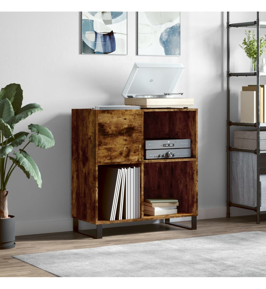 Armoire à disques chêne fumé 84,5x38x89 cm bois d'ingénierie Armoire à disques chêne fumé 84,5x38x89 cm bois d'ingénierie