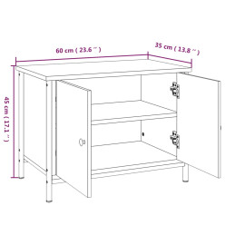 Meuble TV avec portes chêne marron 60x35x45cm bois d'ingénierie