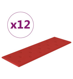 Panneaux muraux 12 pcs Bordeaux 90x30 cm Similicuir 3,24 m²