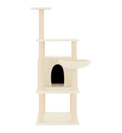 Arbre à chat avec griffoirs en sisal crème 132 cm