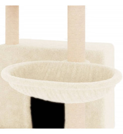 Arbre à chat avec griffoirs en sisal crème 132 cm