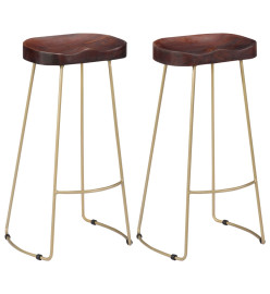 Tabourets de bar Gavin lot de 2 bois de manguier massif