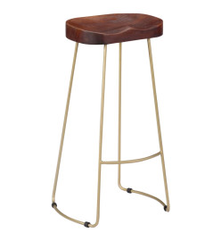 Tabourets de bar Gavin lot de 2 bois de manguier massif