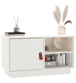 Meuble TV Blanc 70x34x40 cm Bois de pin massif