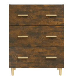 Buffet Chêne fumé 70x34x90 cm Bois d'ingénierie