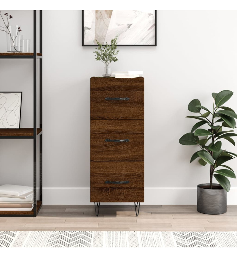 Buffet Chêne marron 34,5x34x90 cm Bois d'ingénierie Buffet Chêne marron 34,5x34x90 cm Bois d'ingénierie