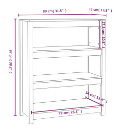 Bibliothèque Marron miel 80x35x97 cm Bois de pin massif