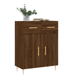 Buffet chêne marron 69,5x34x90 cm bois d'ingénierie