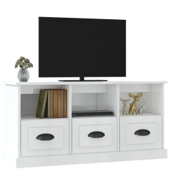 Meuble TV blanc brillant 100x35x50 cm bois d'ingénierie