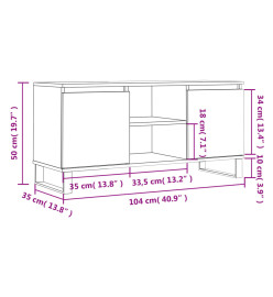 Meuble TV blanc 104x35x50 cm bois d'ingénierie