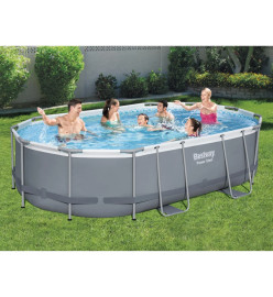 Bestway Ensemble de piscine Power Steel Ovale 488x305x107 cm