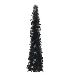 Sapin de Noël artificiel escamotable noir 120 cm PET